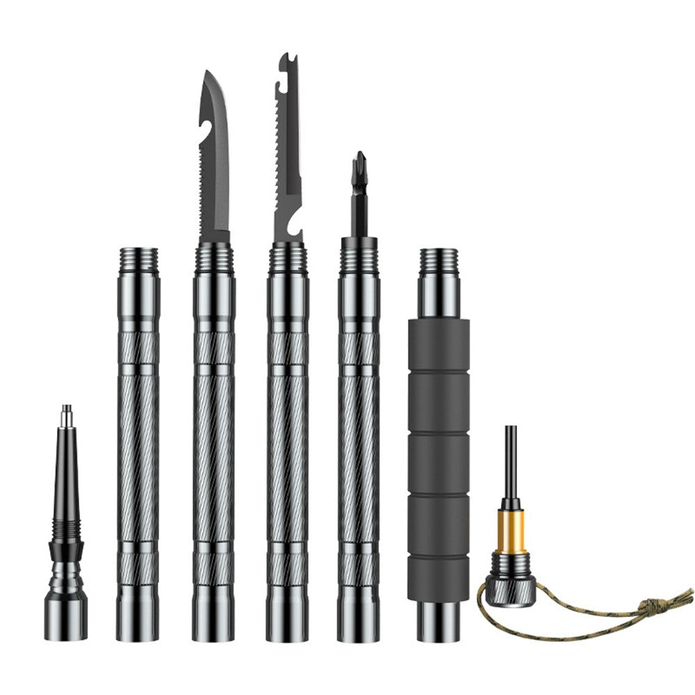 G02 Hiking Camping Foldable Pole Aluminum Alloy Trekking Pole Knife Screwdriver Tool