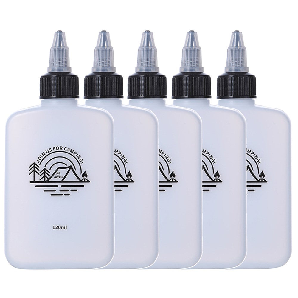 HALIN 5PCS Mini Squeeze Oil Bottles 120ml Liquid Containers for Camping BBQ Picnic BPA-Free, No FDA