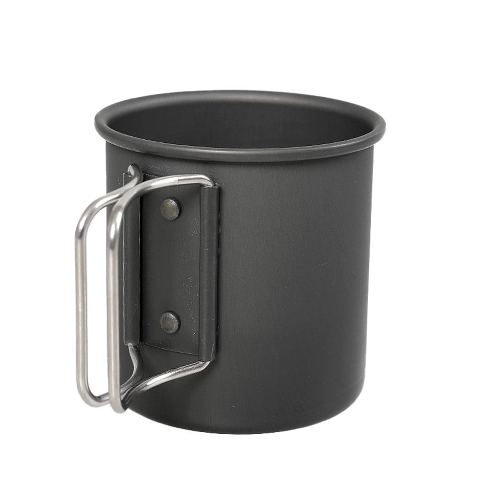 HK280 Portable Folding Mug Premium Aluminum Alloy Outdoor Camping Travel Cup with Handle Grip BPA-free, No FDA Certificate