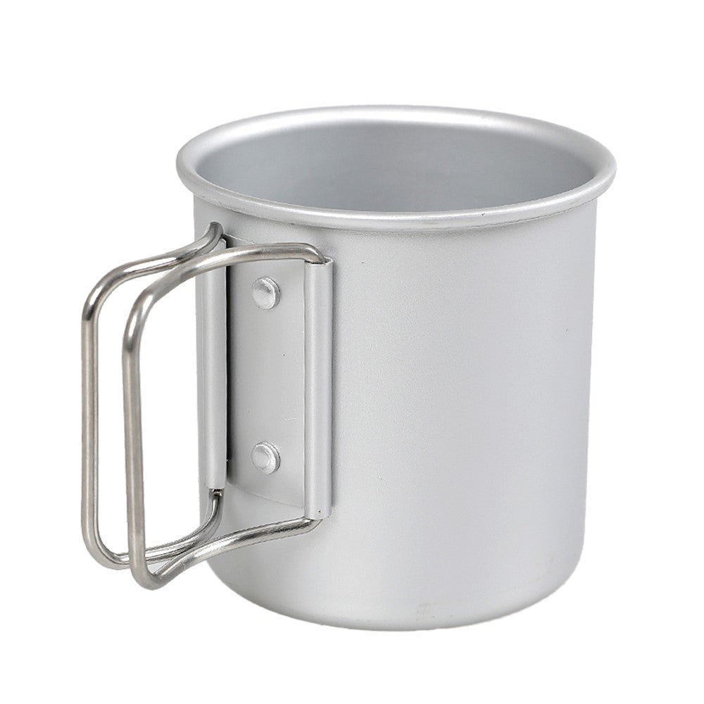 HK280 Portable Folding Mug Premium Aluminum Alloy Outdoor Camping Travel Cup with Handle Grip BPA-free, No FDA Certificate