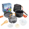 HALIN DS-308 Portable Frying Pan Tea Pot Hard Alumina Camping Cookware Set for 2-3 People No FDA, BPA-Free