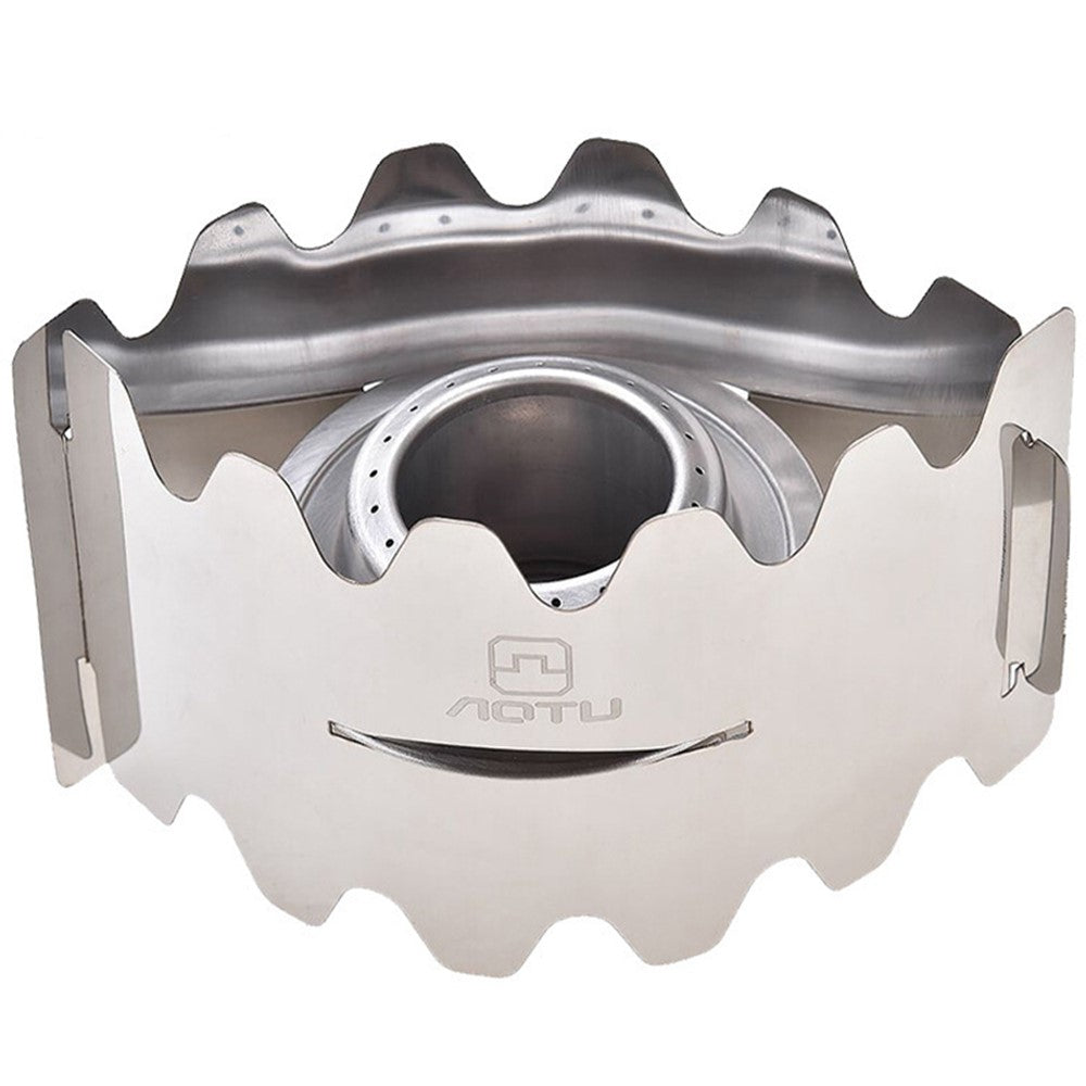 AOTU Camping Burner Alcohol Stove Stainless Steel Spirit Burner with Windscreen