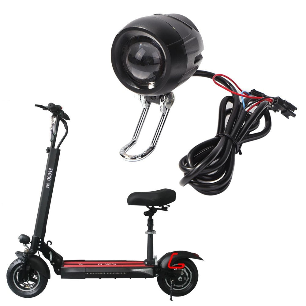 For KUGOO M4 10inch Electric Scooter Front Lamp 24-48V LED Light with Horn Accessory