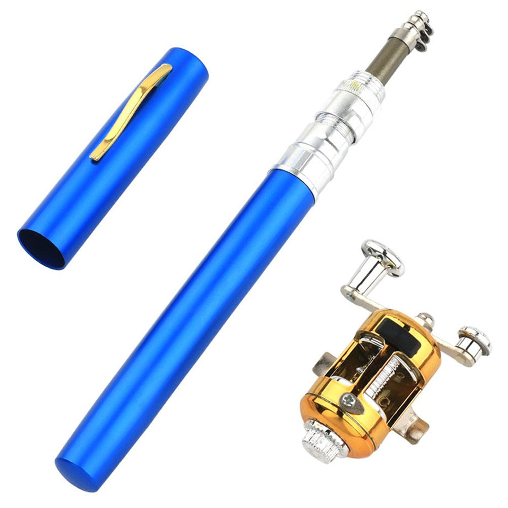 A-P 1m Fishing Rod Reel Combo Set Telescopic Portable Pocket Pen Style Fishing Rod Pole