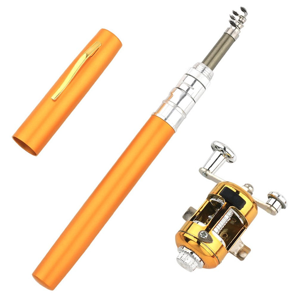 A-P 1m Fishing Rod Reel Combo Set Telescopic Portable Pocket Pen Style Fishing Rod Pole