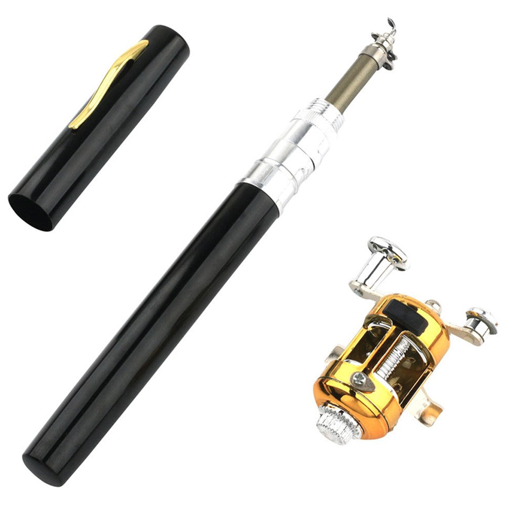 A-P 1m Fishing Rod Reel Combo Set Telescopic Portable Pocket Pen Style Fishing Rod Pole