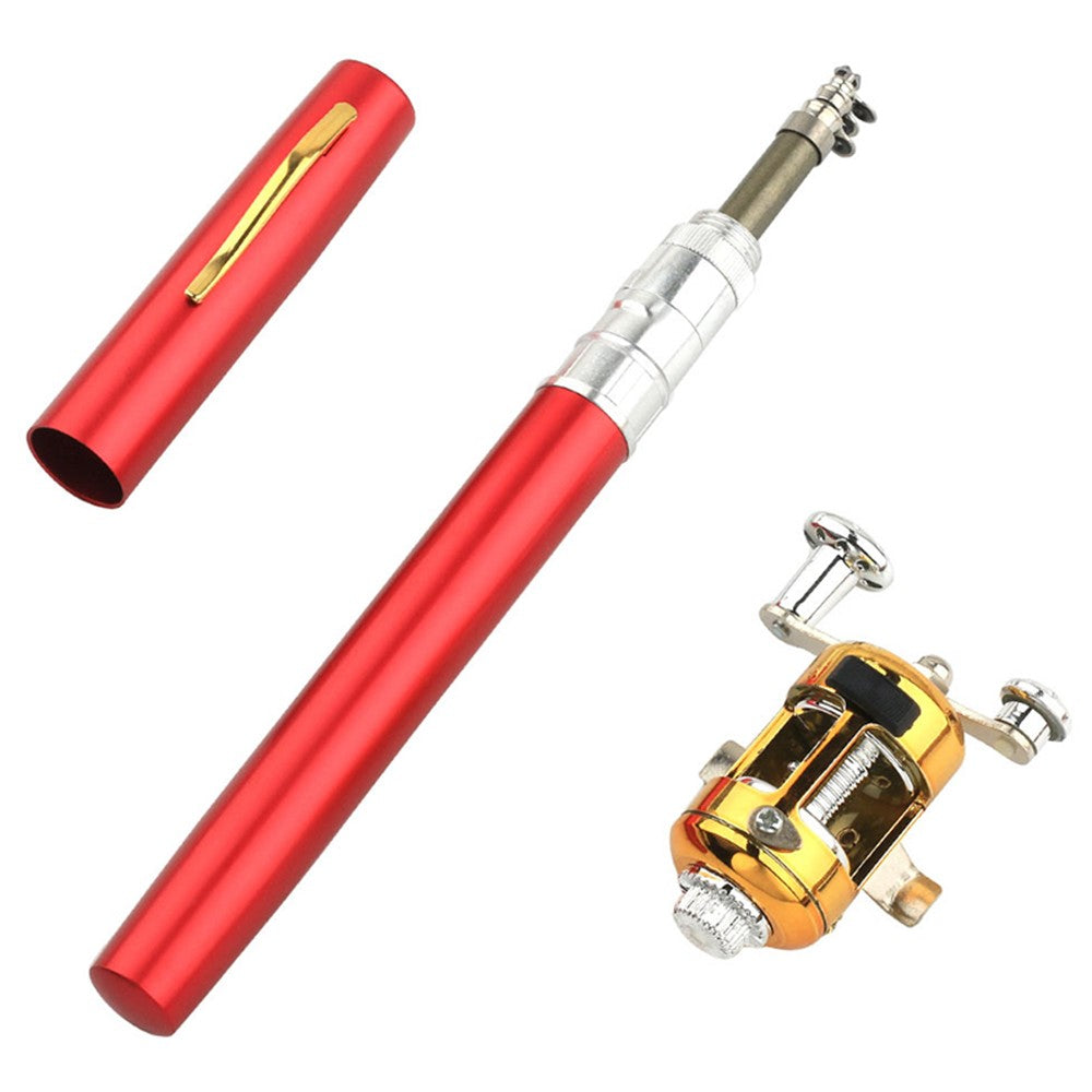 A-P 1m Fishing Rod Reel Combo Set Telescopic Portable Pocket Pen Style Fishing Rod Pole