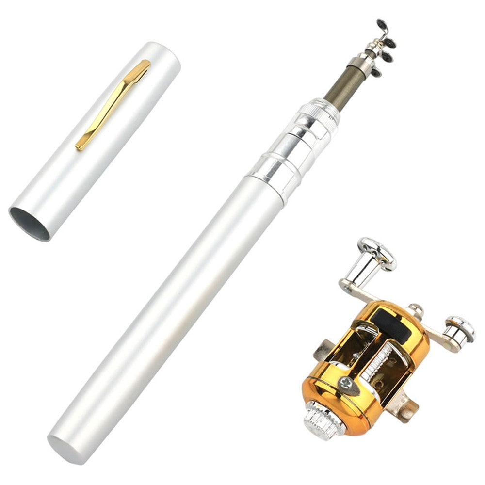 A-P 1m Fishing Rod Reel Combo Set Telescopic Portable Pocket Pen Style Fishing Rod Pole