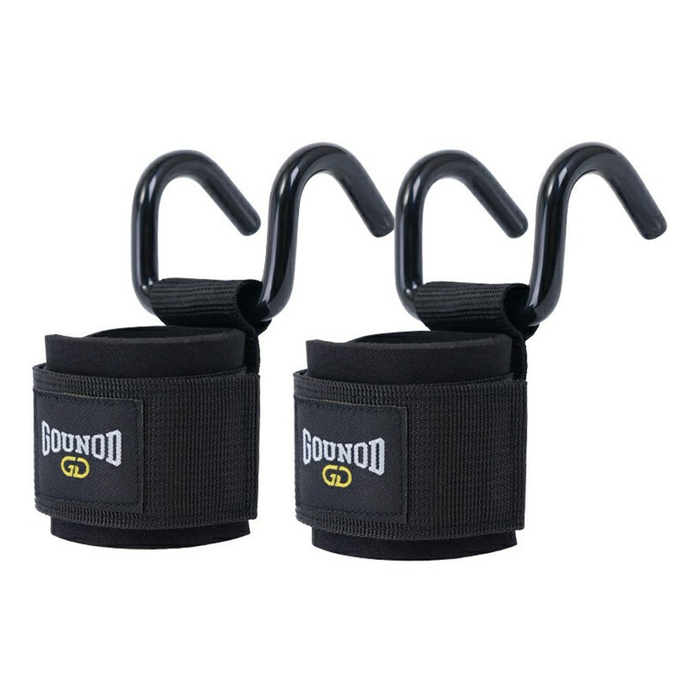 GOUNOD ZGL002 Steel Hook Grips Straps Pull Up Assist Weightlifting Squat Chin Up Wrist Support