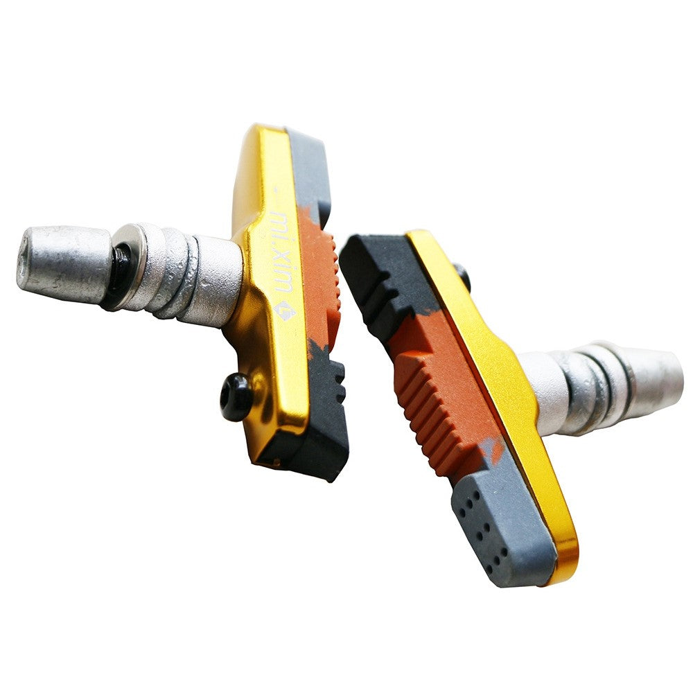 MI.XIM 1 Pair 55mm Bicycle Brake Non-Slip Block Rubber+Aluminum Alloy Road Mountain Bike Brake Pads