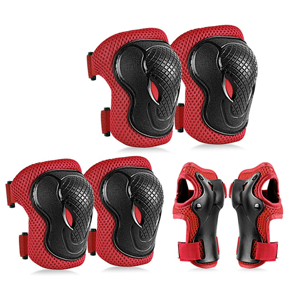 MD-611 6Pcs / Set Children Bicycle Roller Skating Knee Elbow Wrist Pads Skateboard Ski Anti-Fall Guard Protective Gear