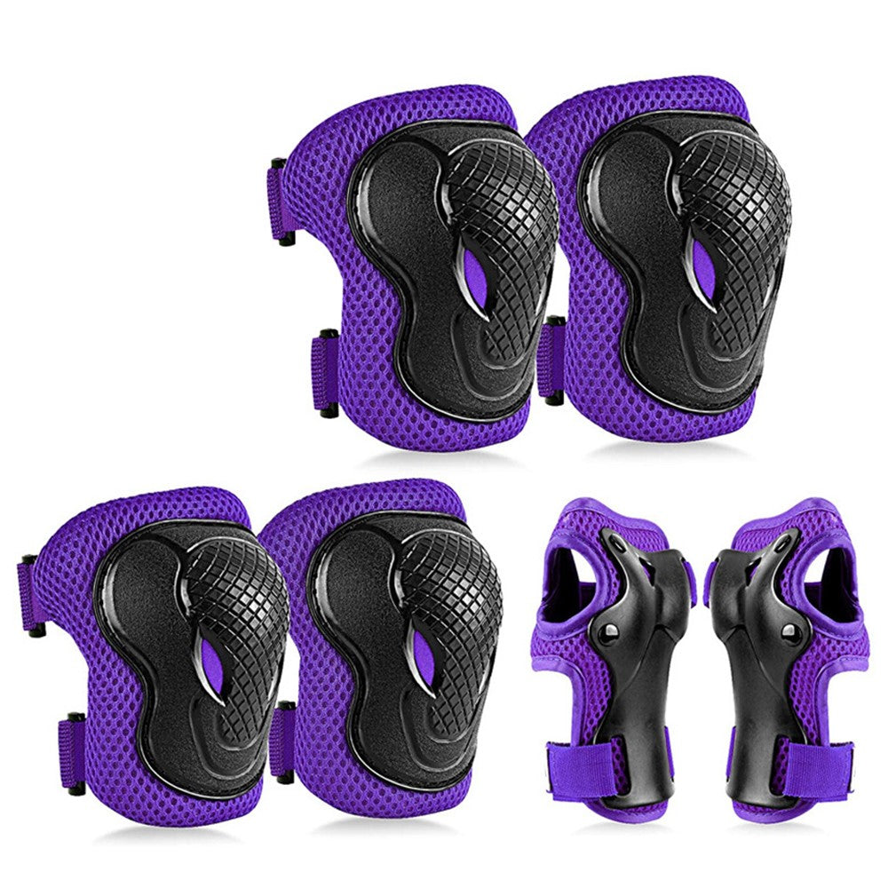 MD-611 6Pcs / Set Children Bicycle Roller Skating Knee Elbow Wrist Pads Skateboard Ski Anti-Fall Guard Protective Gear
