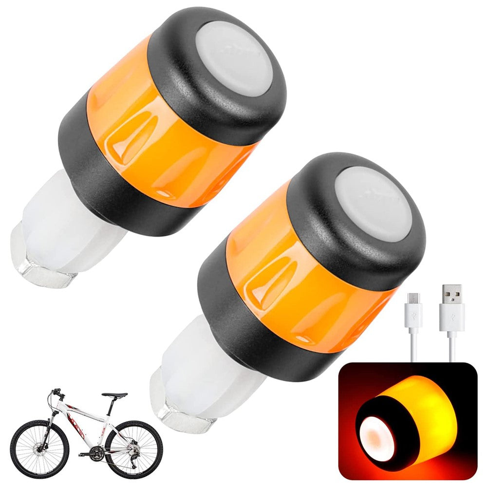 ULIP 2Pcs Bicycle Signal Light Practical Handlebar Light End Plug Bike Grips Bike Indicators for 17.3-21mm Rod Inner Diameter