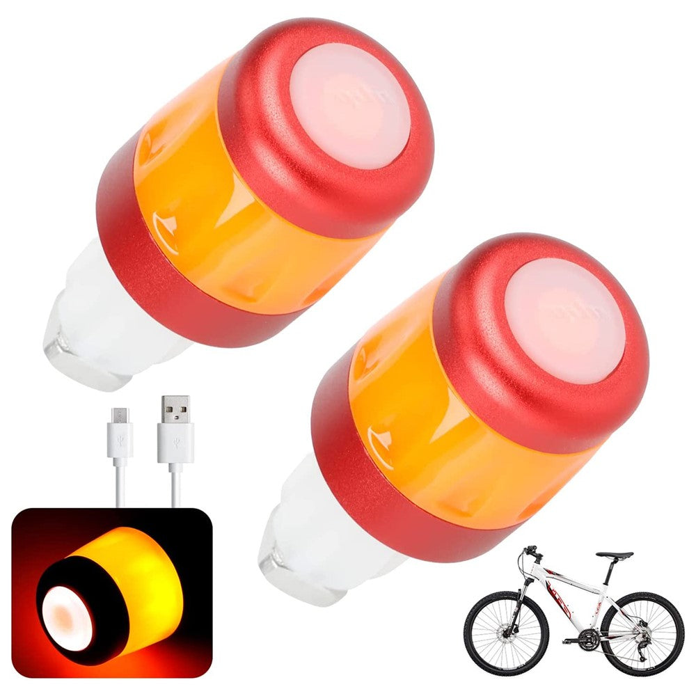 ULIP 2Pcs Bicycle Signal Light Practical Handlebar Light End Plug Bike Grips Bike Indicators for 17.3-21mm Rod Inner Diameter