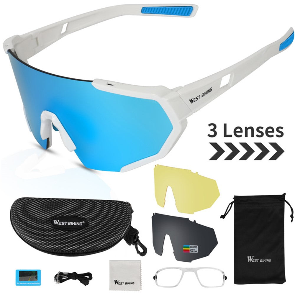WEST BIKING UV400 Protection with HD Lens Outdoor Sport Cycling Glasses Polarized Sunglasses