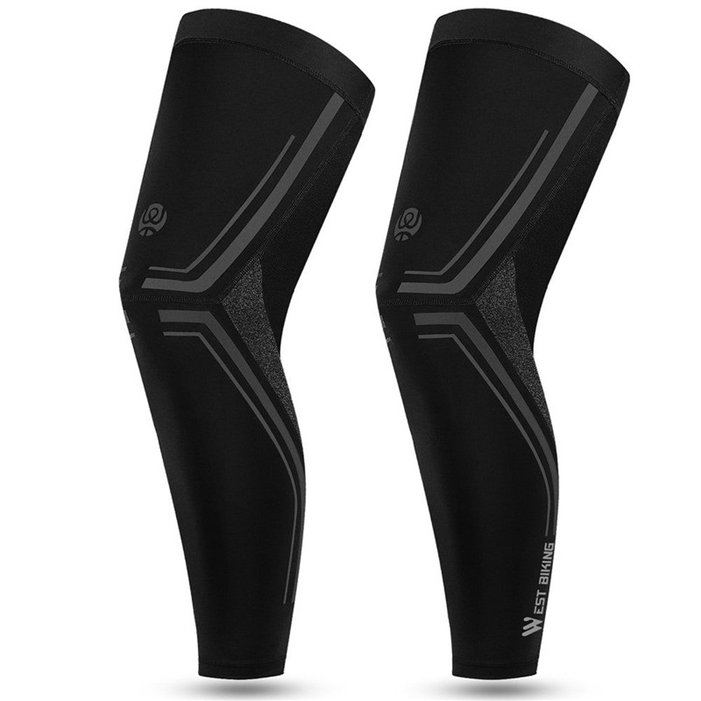 WEST BIKING 1 Pair Summer Cycling Leg Sleeves Ice Silk Leg Cover UV Protection Non-slip Leggings