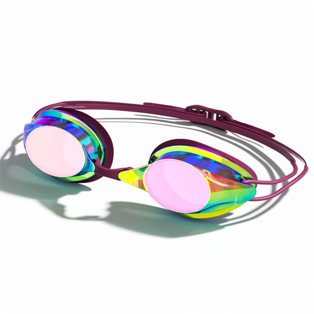 692 Adult Swimming Goggles Competition Racing Electroplated Swim Glasses with 2 Nose Bridges