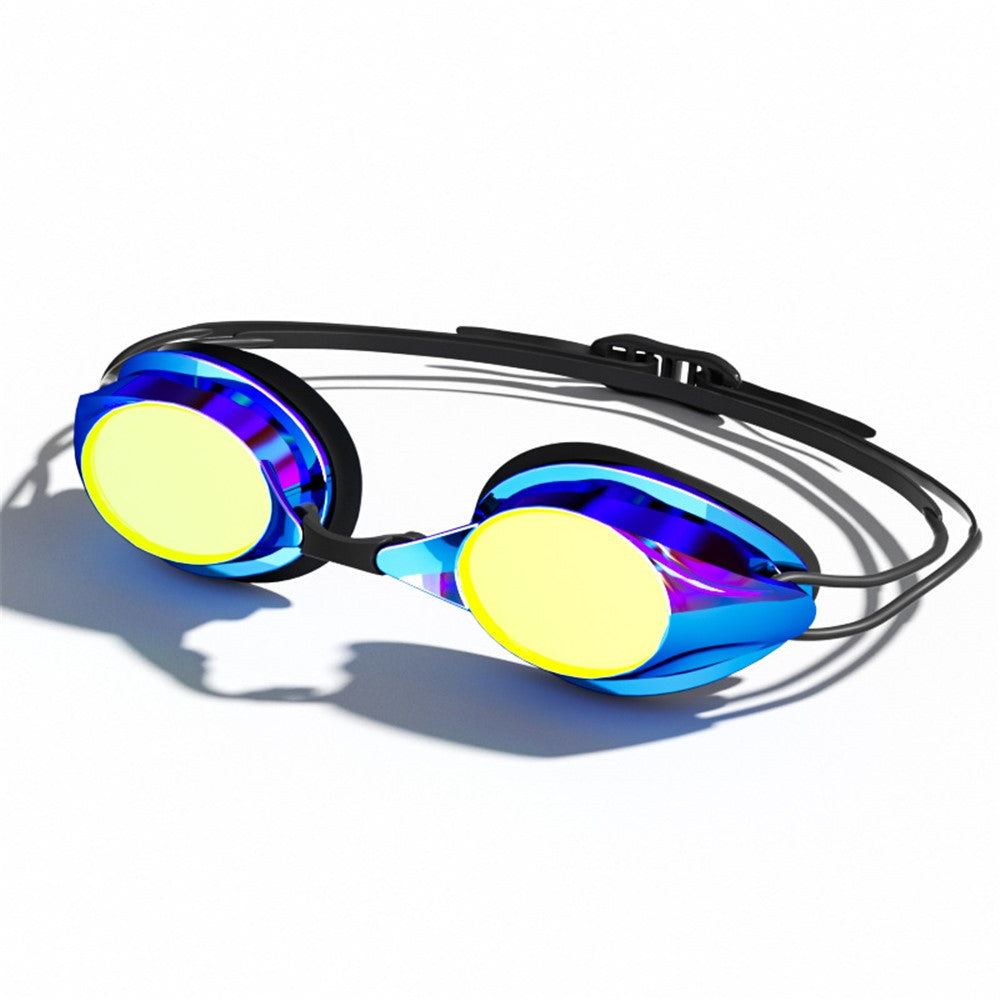 692 Adult Swimming Goggles Competition Racing Electroplated Swim Glasses with 2 Nose Bridges