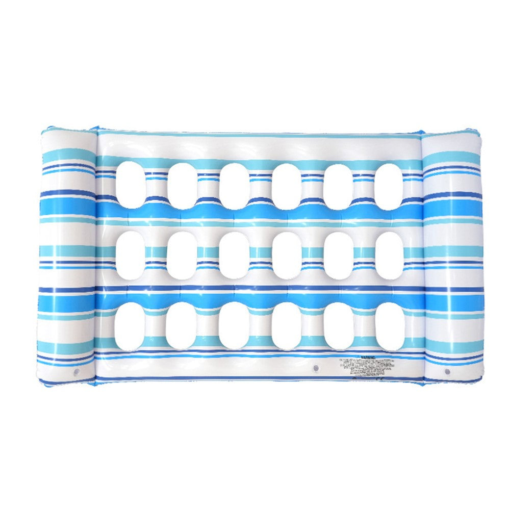 Inflatable Pool Float Lounge Chair PVC Thickened Air Mattress Single Person Floating Lounger with Holes