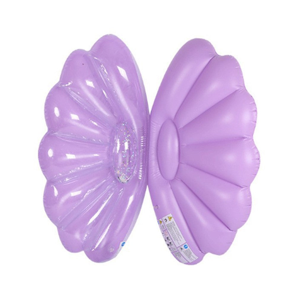 130 x 70cm Pearl Shell Inflatable Pool Float for Beach Lake Party Portable PVC Floating Lounger, Purple