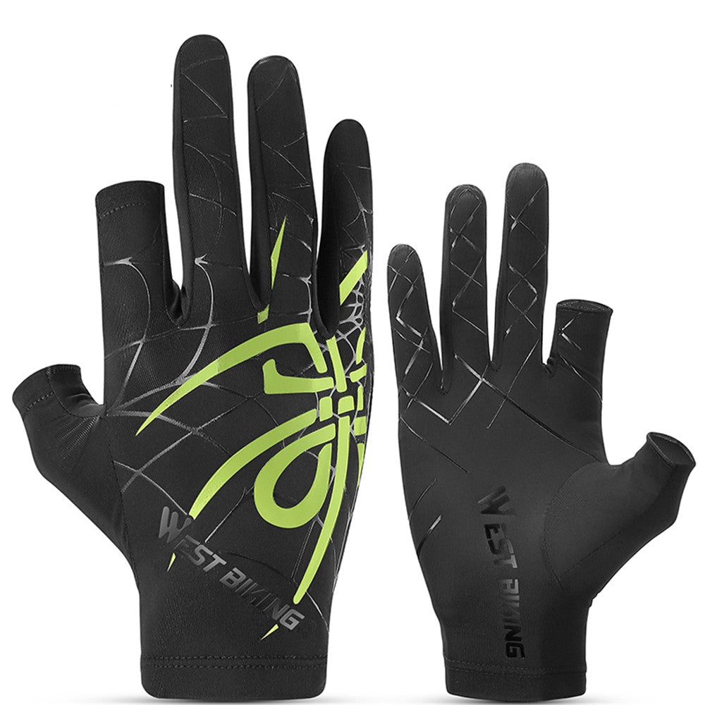 WEST BIKING YP0211238 1 Pair Outdoor Cycling Fishing Gloves Ice Silk Breathable Bicycle Gloves