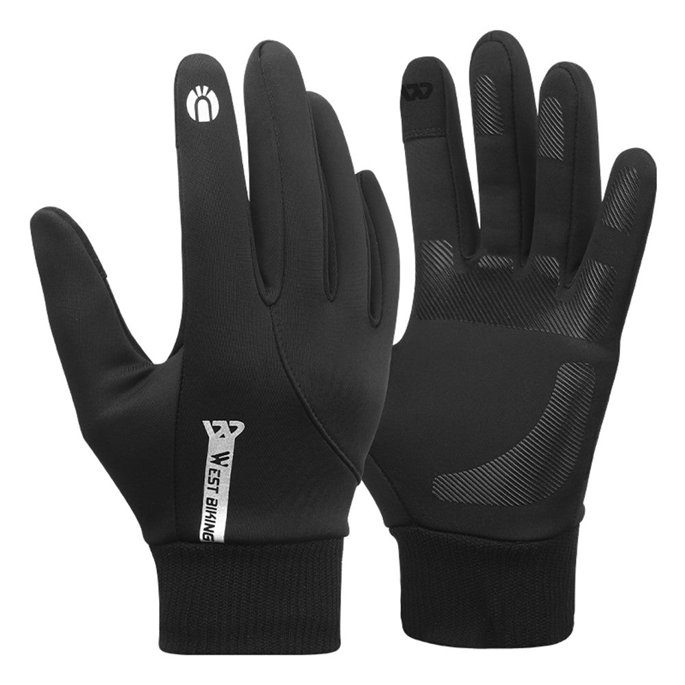 WEST BIKING YP0211236 One Pair Winter Sports Cycling Gloves Touch Screen Thermal Fleece Hand Protector