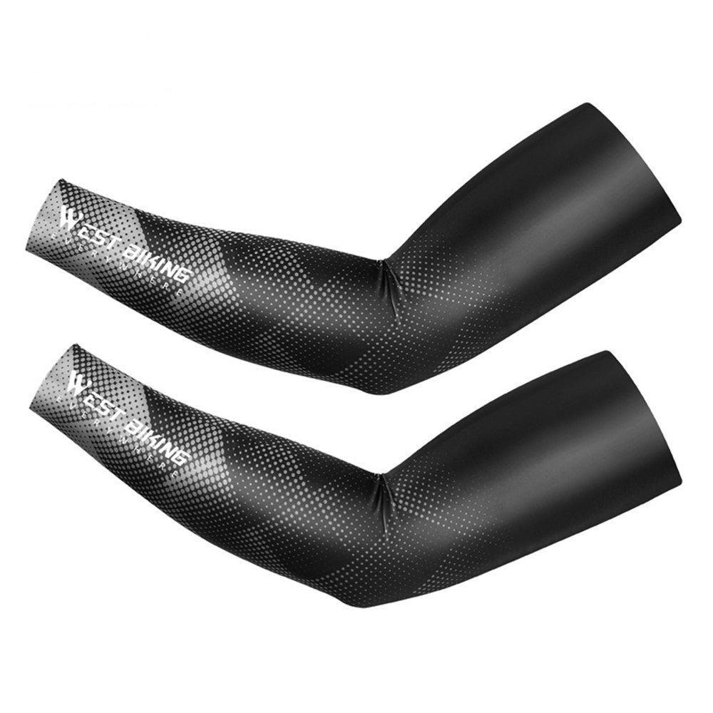 WEST BIKING YP0212124 1 Pair Men Ice Silk Cycling Travel Sleeves Summer Sunscreen UV Protection Sleeves