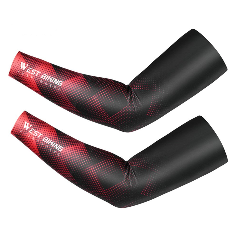 WEST BIKING YP0212124 1 Pair Men Ice Silk Cycling Travel Sleeves Summer Sunscreen UV Protection Sleeves