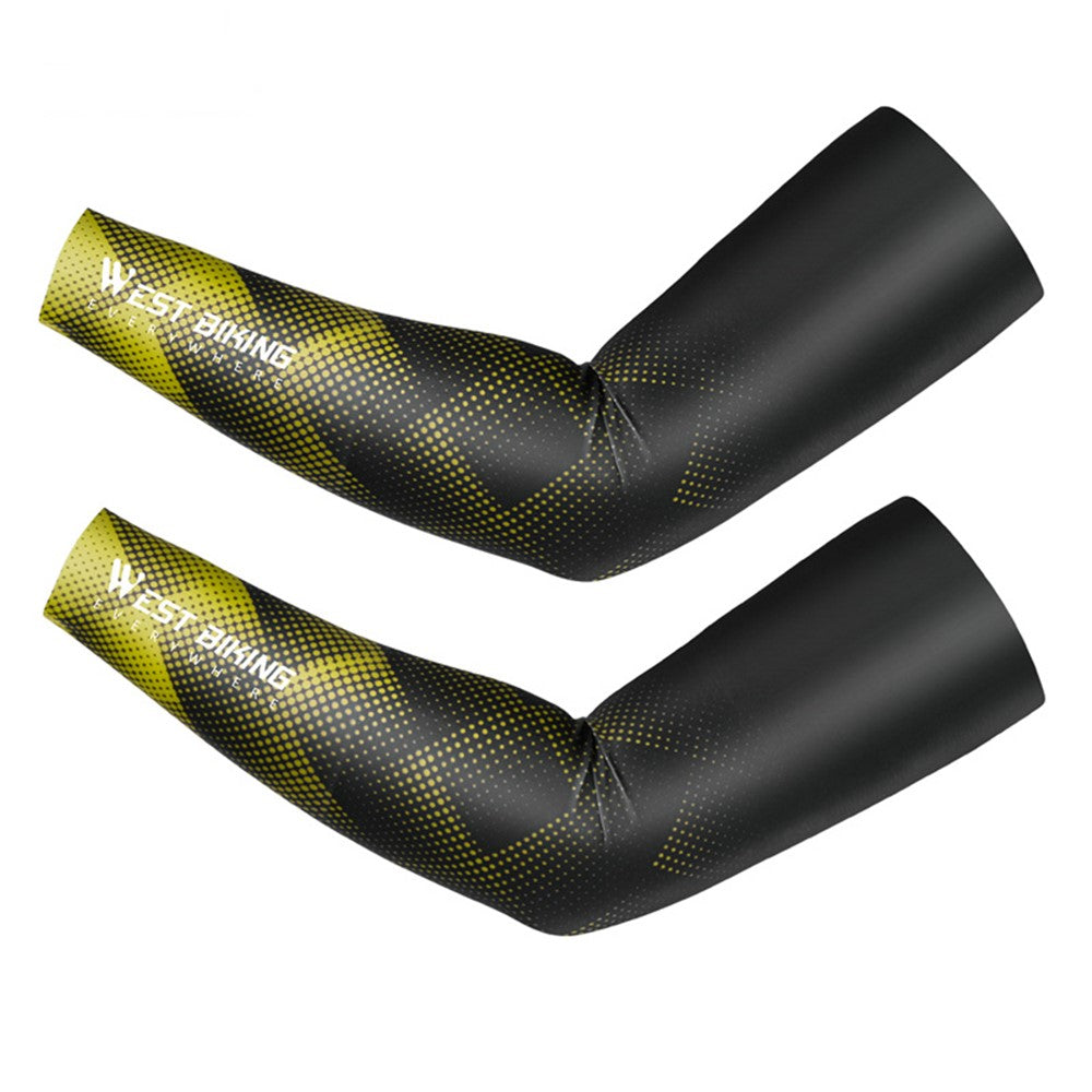 WEST BIKING YP0212124 1 Pair Men Ice Silk Cycling Travel Sleeves Summer Sunscreen UV Protection Sleeves