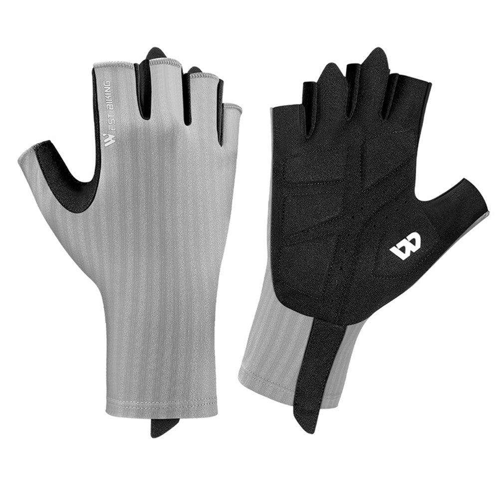 WEST BIKING YP0211247 1 Pair Anti-Skid Cycling Gloves Unisex Bike Breathable Half Finger Gloves