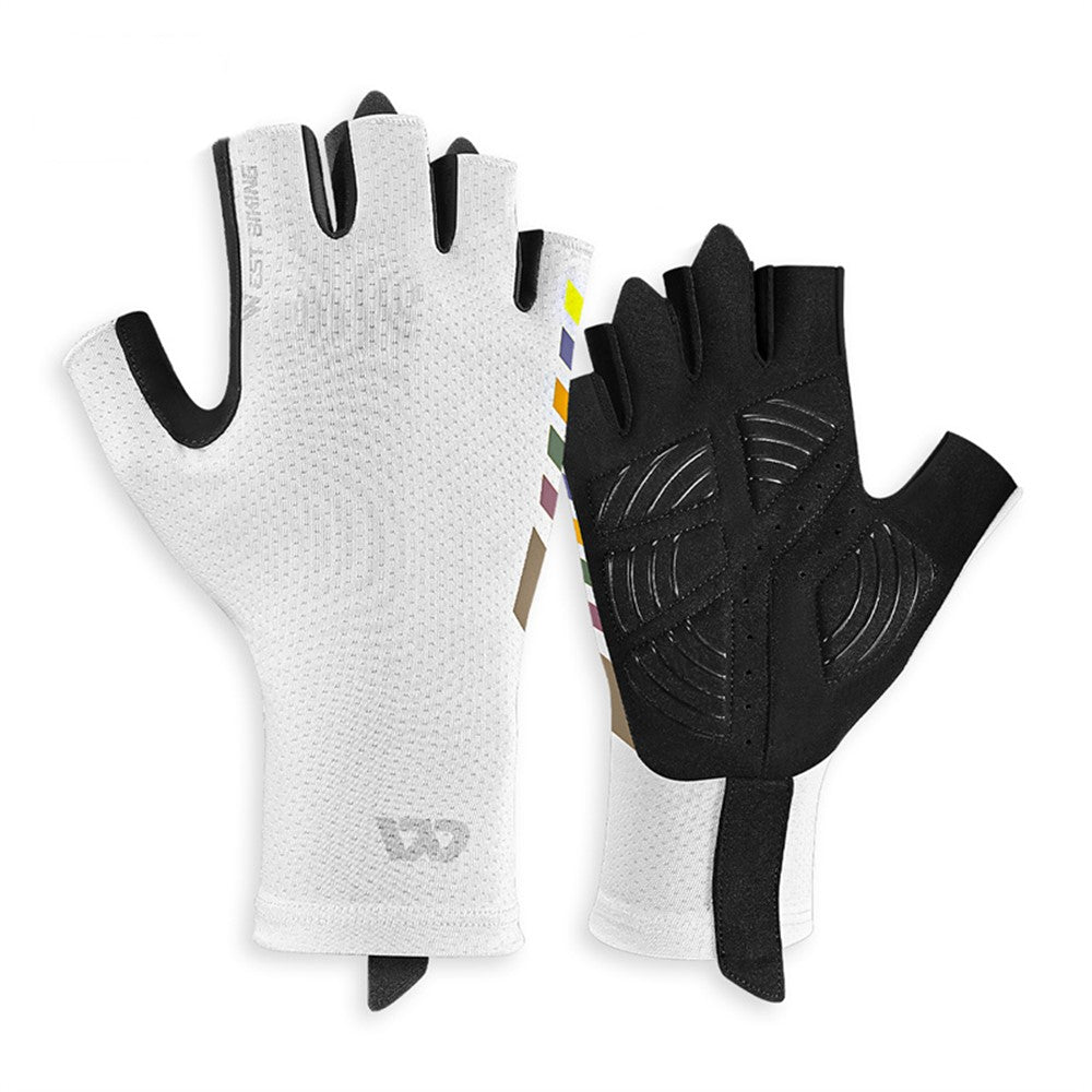 WEST BIKING YP0211247 1 Pair Anti-Skid Cycling Gloves Unisex Bike Breathable Half Finger Gloves