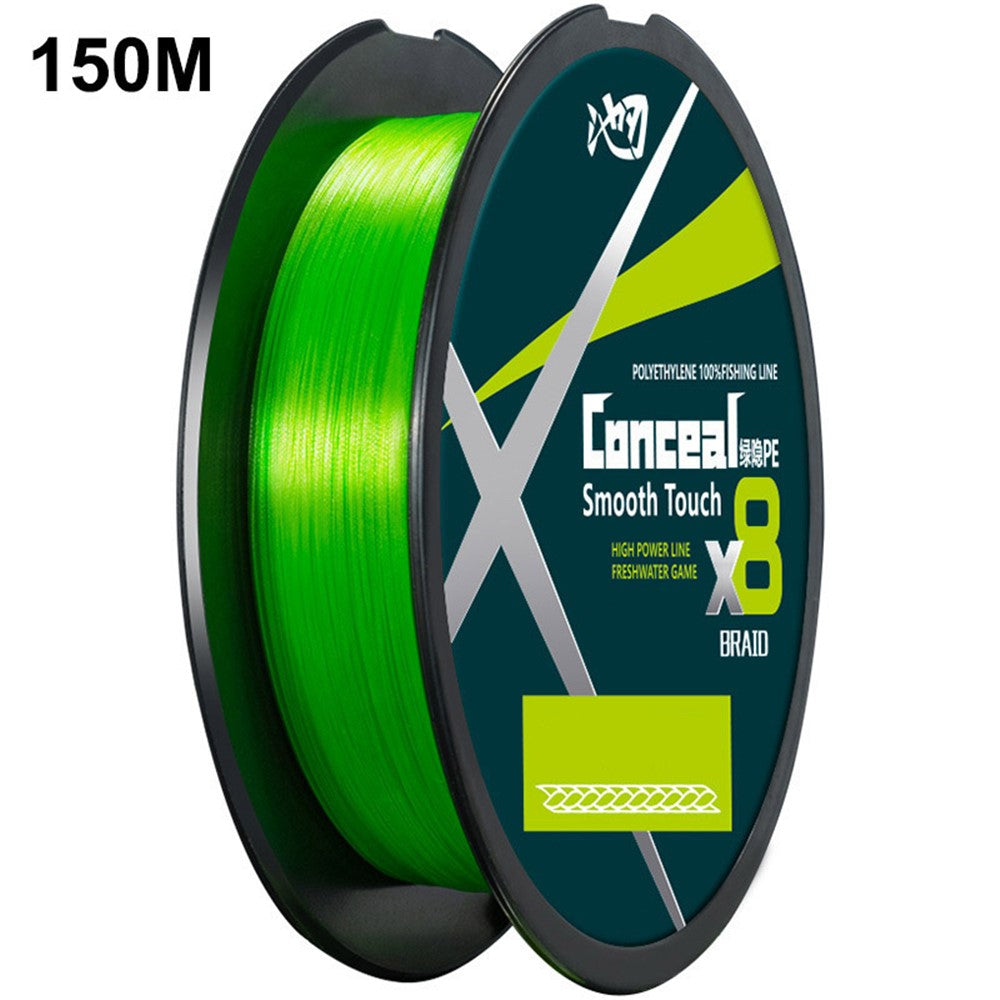 150m Length 8 Strands Braided Fishing Line Green Super Strong PE Smooth Touch Fishing Line