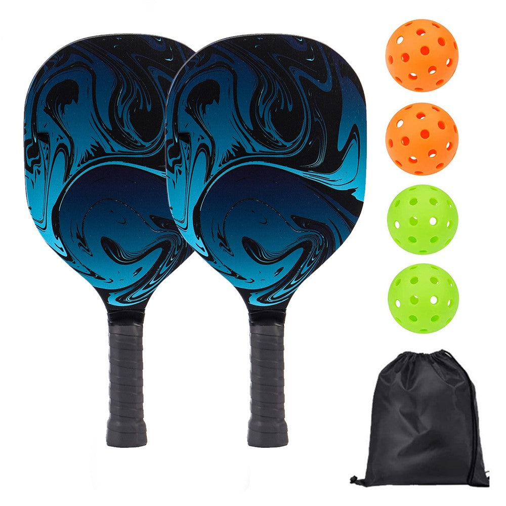 Portable Wooden Pickleball Paddle Set for Beginners with 2 Rackets + 4 Balls + Carry Bag