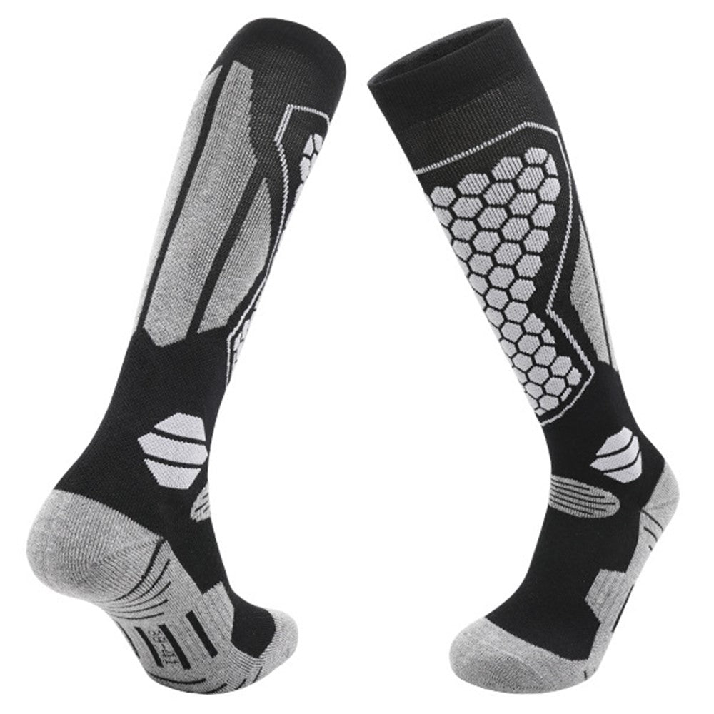 RONYUESS 8208 1 Pair Ski Socks Winter Thicken Compression High Tube Snowboard Socks for Men Women, Size M: 34-38