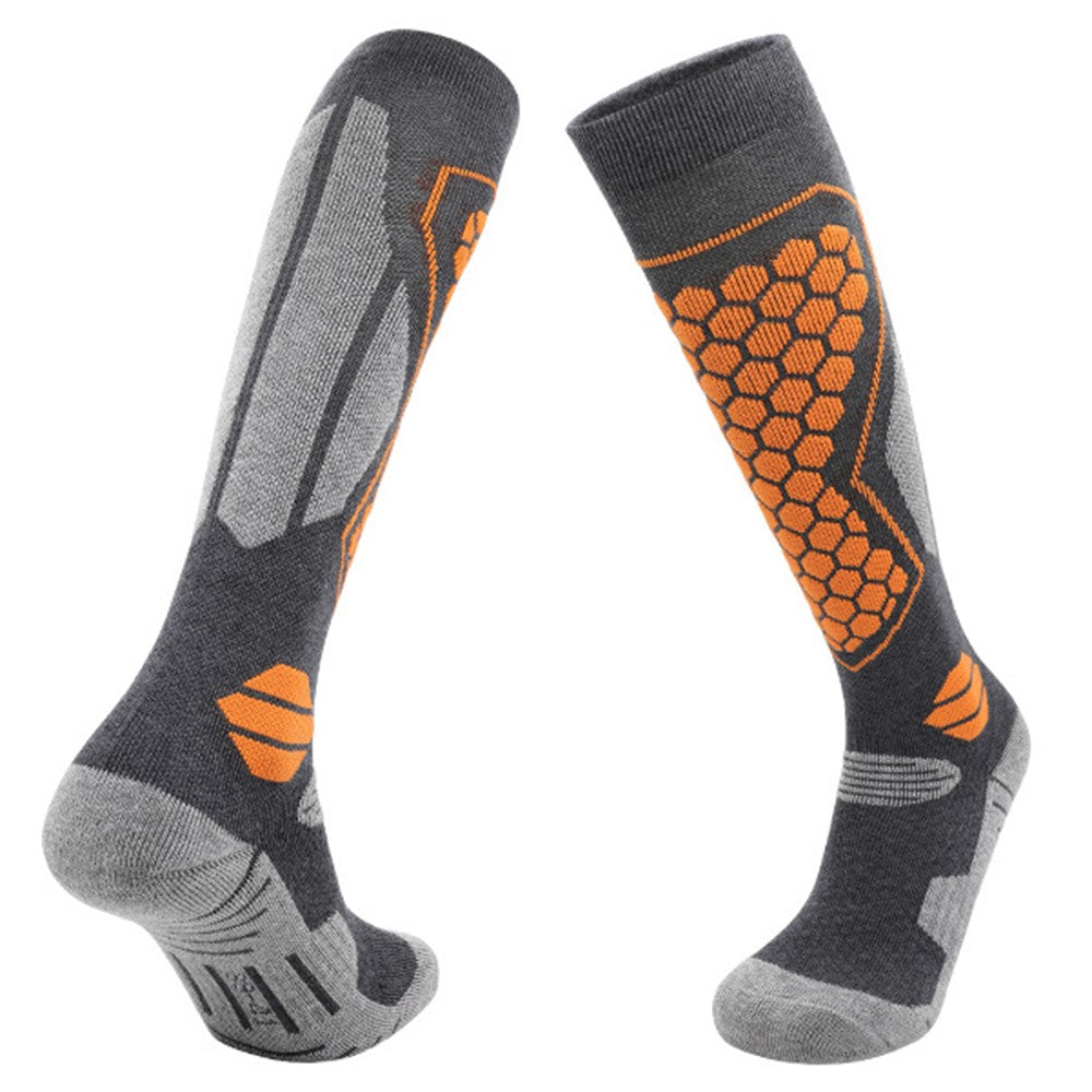 RONYUESS 8208 1 Pair Ski Socks Winter Thicken Compression High Tube Snowboard Socks for Men Women, Size M: 34-38