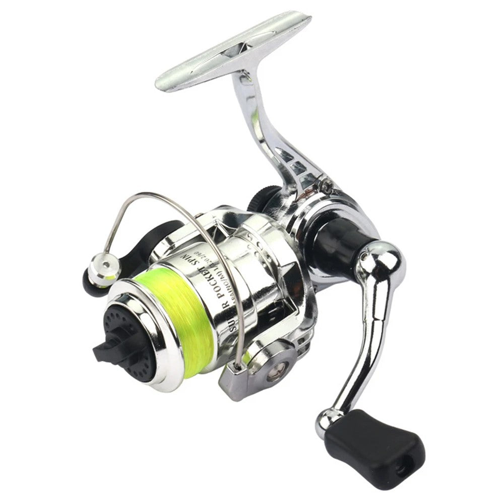 MN100 Mini Fishing Reel 2+1 Ball Bearings Metal Body Spinning Wheel with 40m Fish Line for Pen Fishing Rods