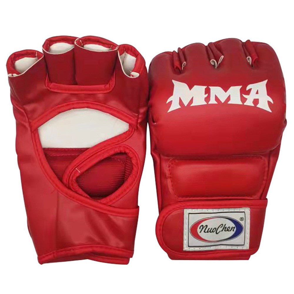 NUOCHEN 1 Pair Boxing Gloves Half Finger Training Gloves Kickboxing Sparring MMA Gloves