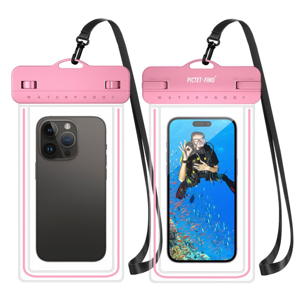 PICTET.FINO RH12 Large IPX8 Waterproof Phone Pouch for Under 8.2-inches Mobile Phone Dry Bag with Strap