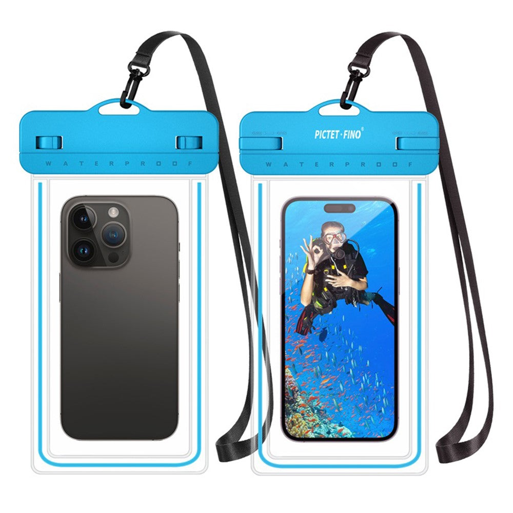 PICTET.FINO RH12 Large IPX8 Waterproof Phone Pouch for Under 8.2-inches Mobile Phone Dry Bag with Strap