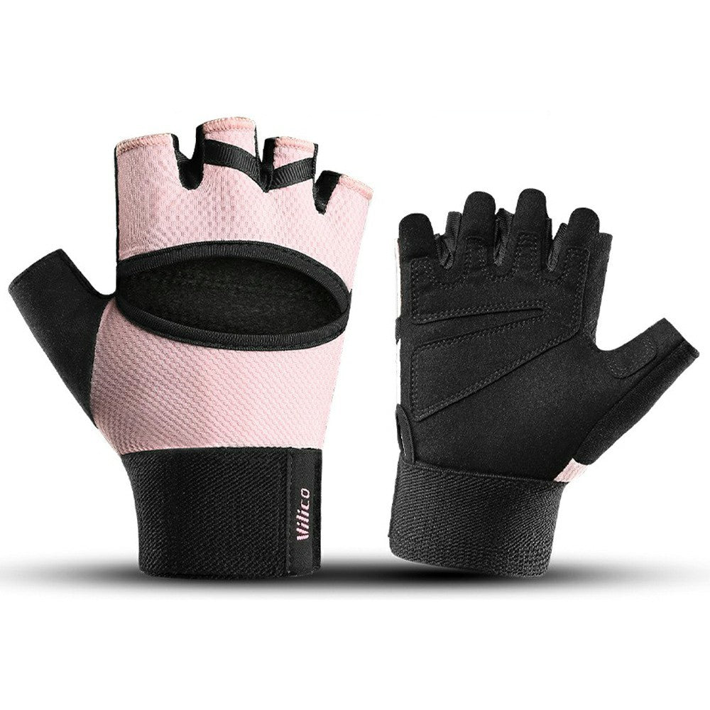 VILICO A0134 1 Pair Anti Slip Half Finger Workout Gloves Breathable Training Sports Gloves