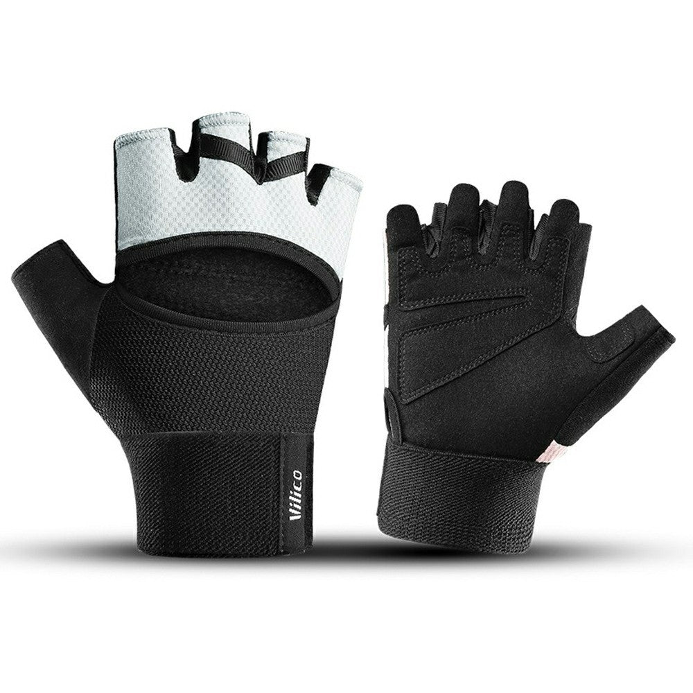 VILICO A0134 1 Pair Anti Slip Half Finger Workout Gloves Breathable Training Sports Gloves