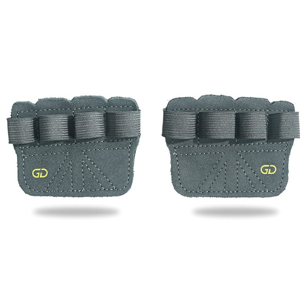 GOUNOD GL062 1 Pair Adults Weightlifting Palm Guard Anti Slip 4 Finger Double Layer Cowhide Palm Protection Pad