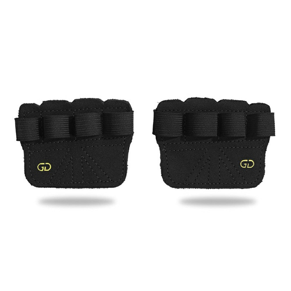 GOUNOD GL062 1 Pair Adults Weightlifting Palm Guard Anti Slip 4 Finger Double Layer Cowhide Palm Protection Pad