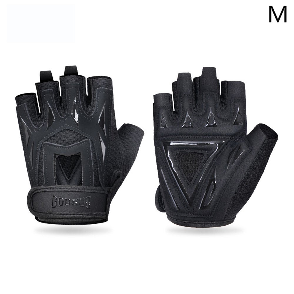 GOUNOD GL002 1 Pair Anti Slip Workout Gloves Shock Absorption Fitness Half Finger Gloves