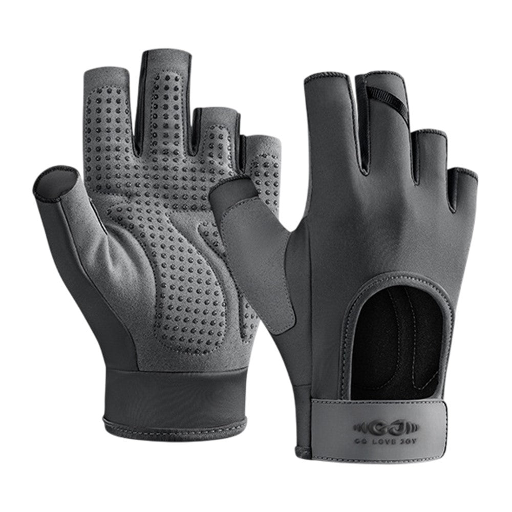 GOLOVEJOY XG84 1 Pair Half Finger Sport Fitness Gloves Anti Slip Shock Absorbing Open Back Mittens