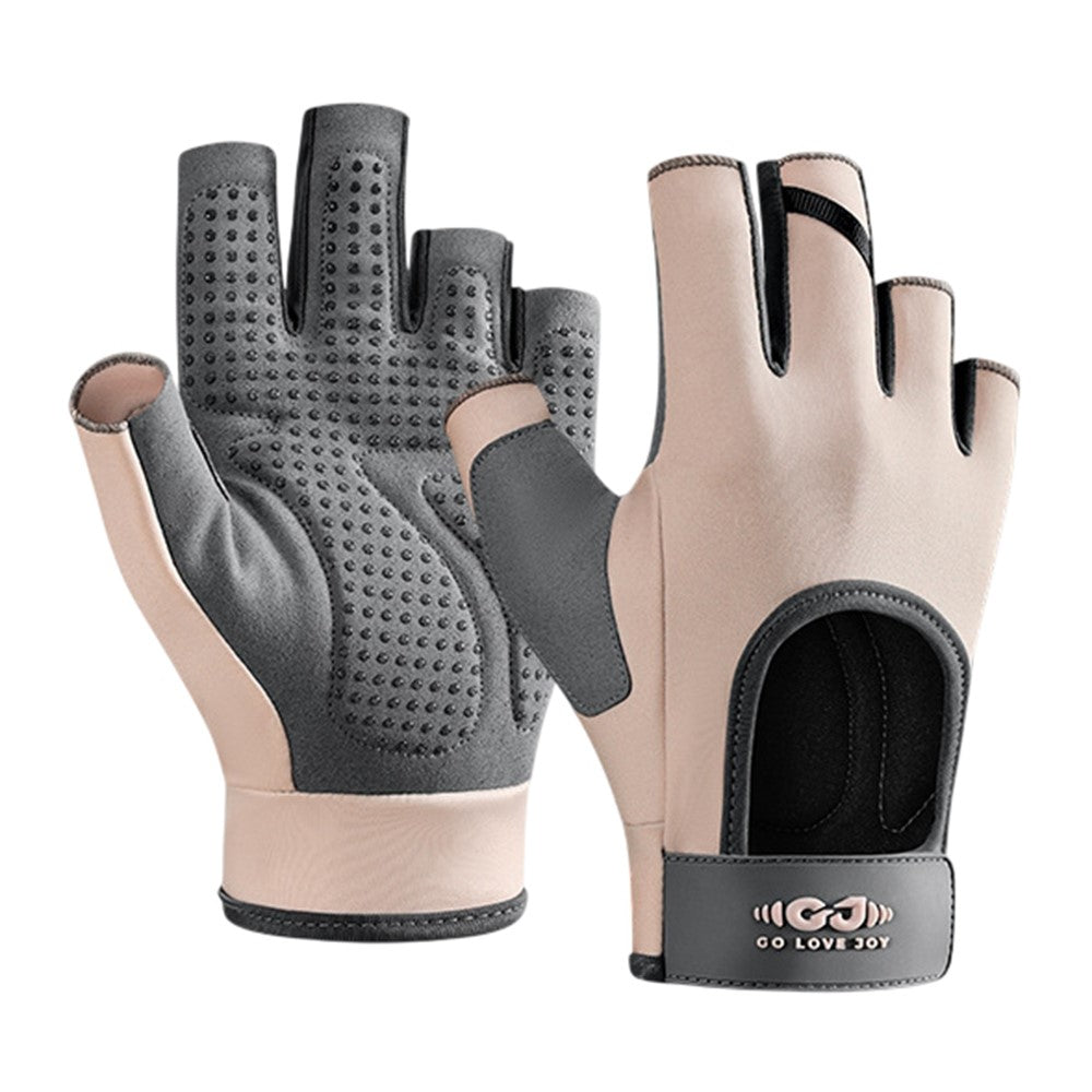 GOLOVEJOY XG84 1 Pair Half Finger Sport Fitness Gloves Anti Slip Shock Absorbing Open Back Mittens