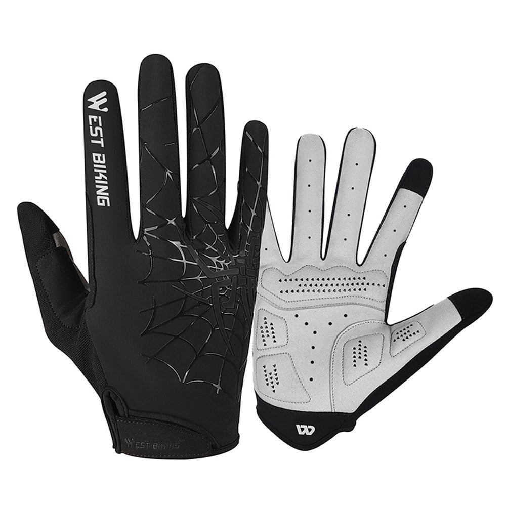 WEST BIKING YP0211241 1 Pair Bicycle Cycling Biking Gloves Spider Web Full Finger Touch Screen Gym Gloves