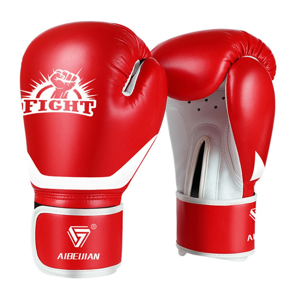AIBEIJIAN 10oz For Teenager Sports Boxing Gloves Muay Thai MMA Training Workout Kickboxing PU Mitts