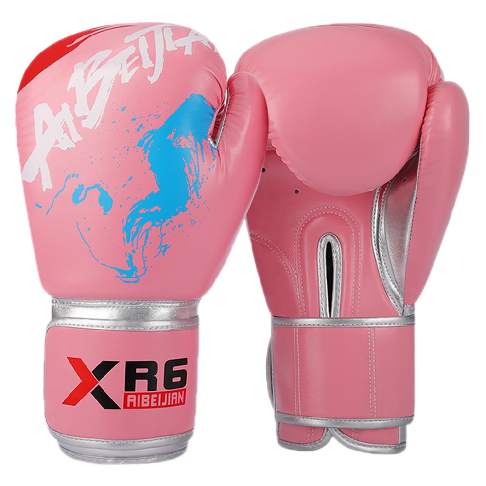AIBEIJIAN 8oz PU Leather Boxing Gloves MMA Punch Bag Training Mitts for Muay Thai Kickboxing
