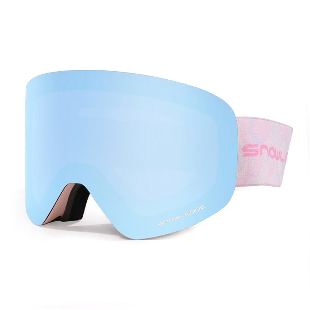 SNOWLEDGE HB-197B Sports Magnetic Ski Goggles Boardless Double Layer Anti-Fog Ski Glasses Skiing Gear